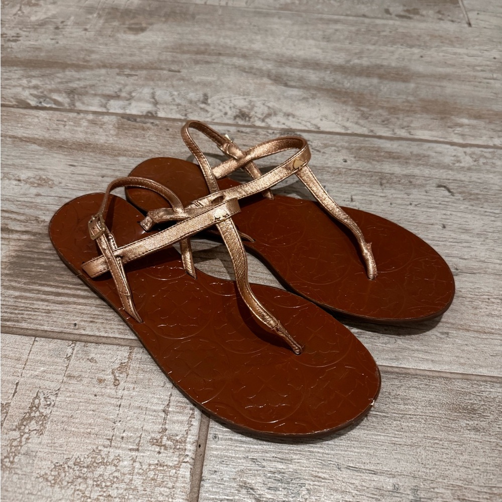 Kate Spade Rose Gold and Brown Sandals Size 8